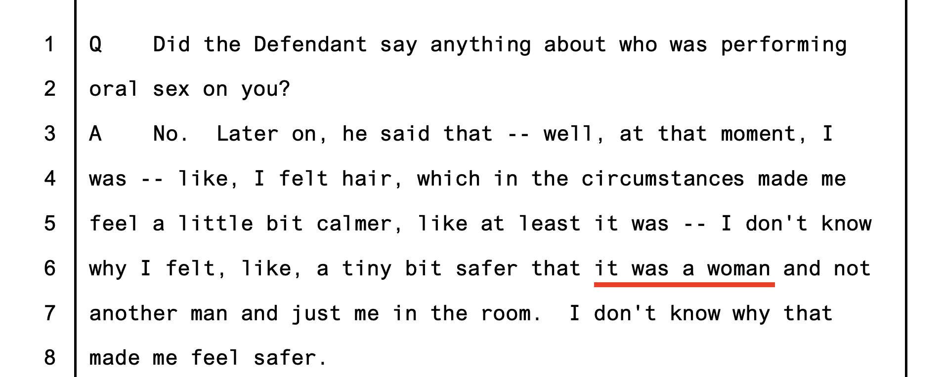 Nicole Tr. 3929 — Raniere told Nicole the other person was a woman